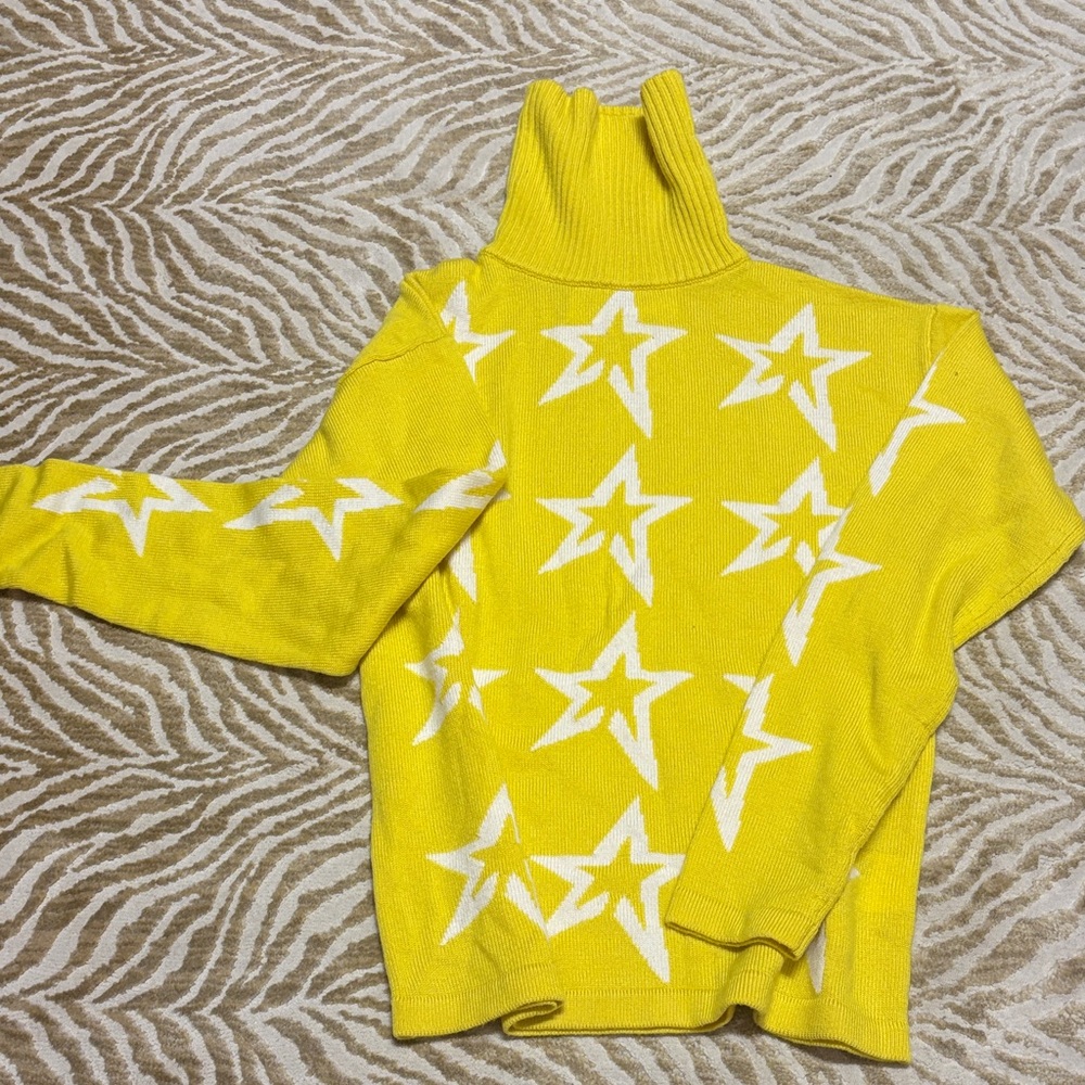 Perfect Moment Yellow Star Turtleneck Sweater